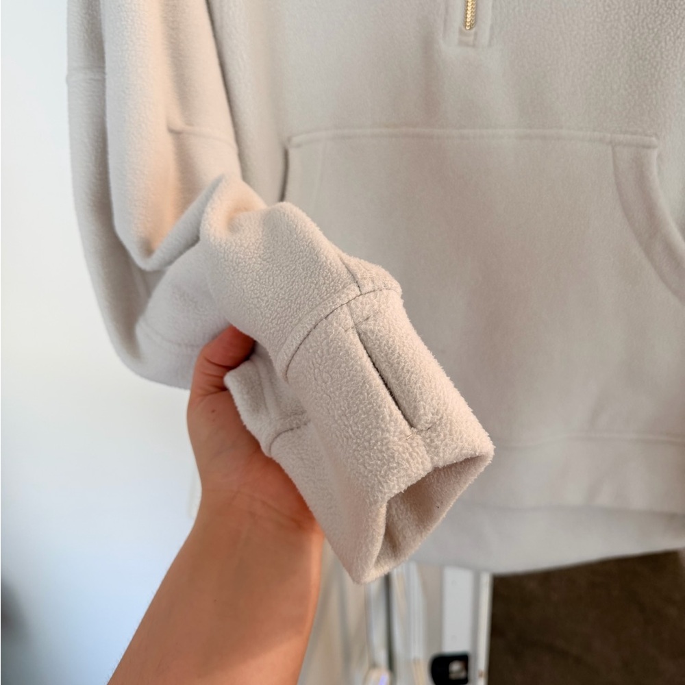 Lululemon Funnel Neck Cream Pullover (Gold Zip) - Picture 3 of 6